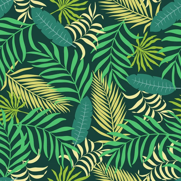 Fondo tropical con hojas de palma. — Vector de stock