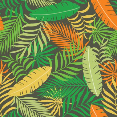 Palm ile tropikal arka plan bırakır. Sorunsuz çiçek desenli