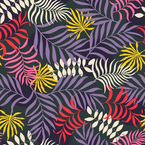 Fondo tropical con hojas de palma. — Vector de stock