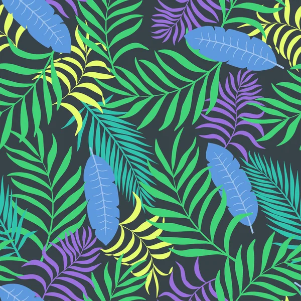 Fond tropical avec des feuilles de palmier. — Image vectorielle