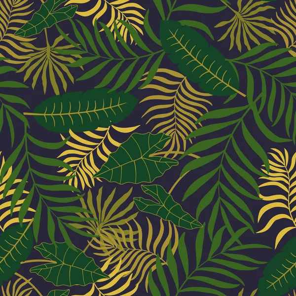 Tropické pozadí s palmovými listy. — Stockový vektor