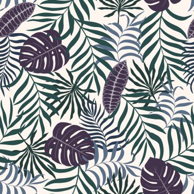 Palmiye yapraklı tropik arkaplan. 