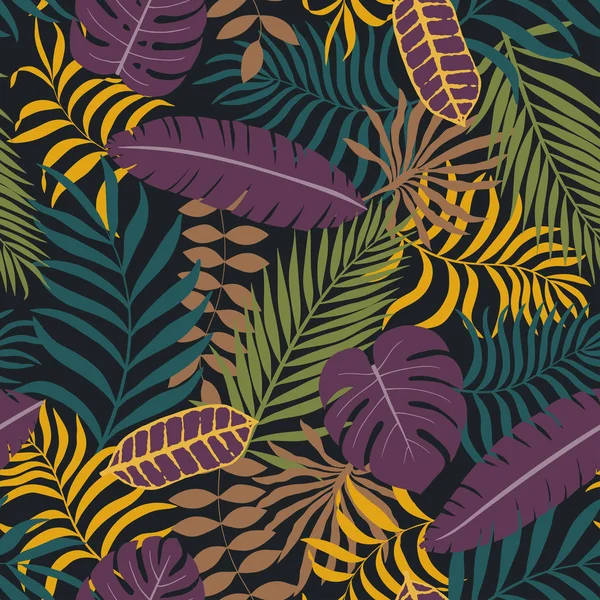 Palmiye yapraklı tropik arkaplan. — Stok Vektör