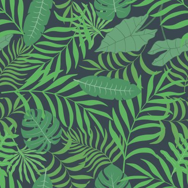 Palmiye yapraklı tropik arkaplan. 