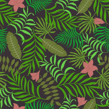 Palmiye yapraklı tropik arkaplan. 