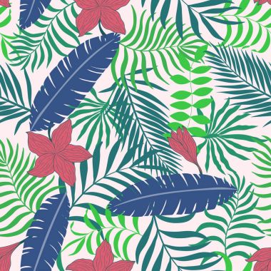 Palmiye yapraklı tropik arkaplan. 