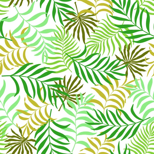 Tropische achtergrond met palmbladeren. — Stockvector