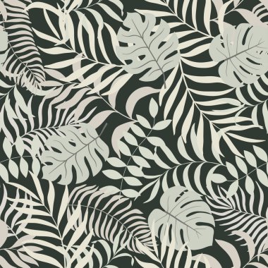 Palmiye yapraklı tropik arkaplan. 