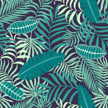 Palmiye yapraklı tropik arkaplan. 