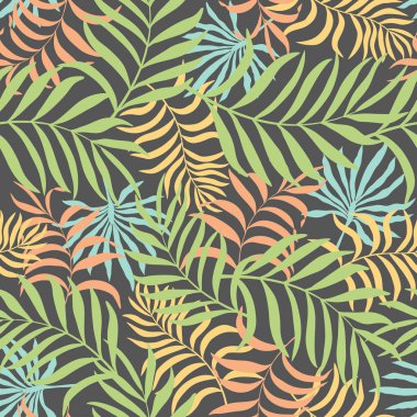 Palmiye yapraklı tropik arkaplan. 