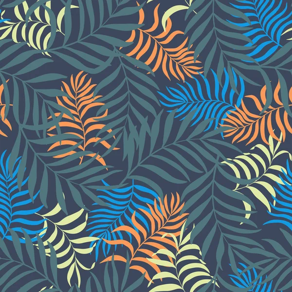 Fondo tropical con hojas de palma. — Vector de stock