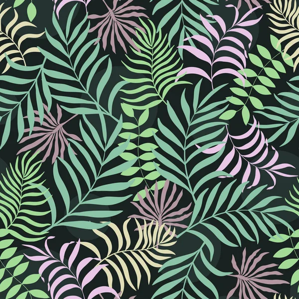 Tropischer Hintergrund mit Palmblättern. — Stockvektor