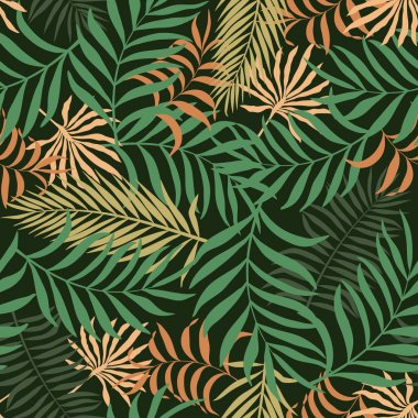 Palmiye yapraklı tropik arkaplan. 