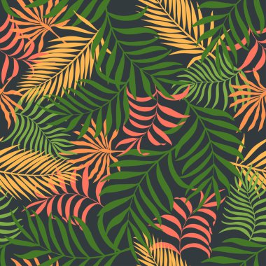 Palmiye yapraklı tropik arkaplan. 