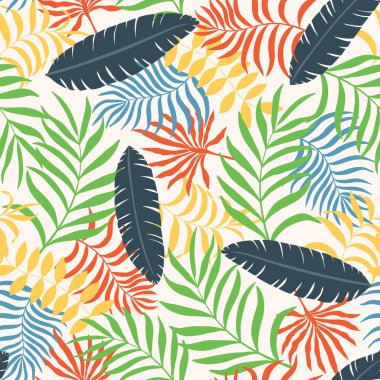 Palmiye yapraklı tropik arkaplan. 