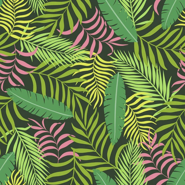 Fondo tropical con hojas de palma. — Vector de stock