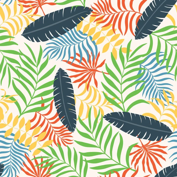 Тропічний фон з пальмовим листям . — стоковий вектор