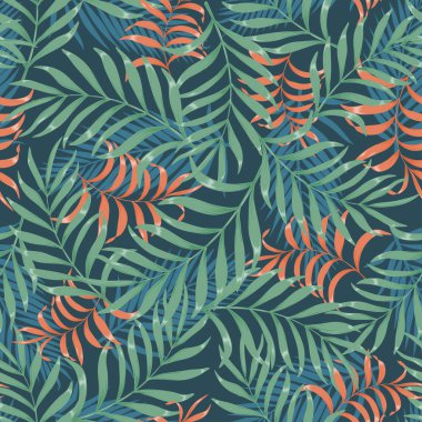 Palmiye yapraklı tropik arkaplan. 