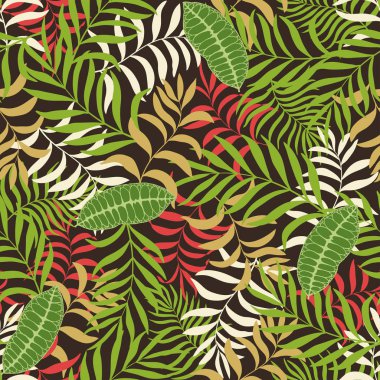 Palmiye yapraklı tropik arkaplan. 