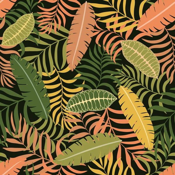 Fondo tropical con hojas de palma. — Vector de stock