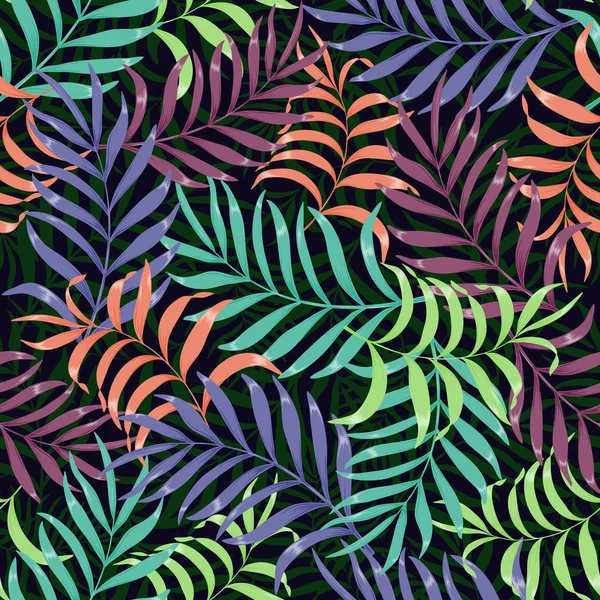 Fond tropical avec des feuilles de palmier. — Image vectorielle