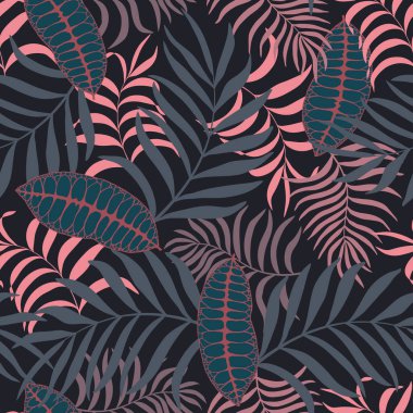 Palmiye yapraklı tropik arkaplan. 