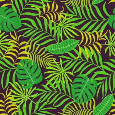 Palmiye yapraklı tropik arkaplan. 