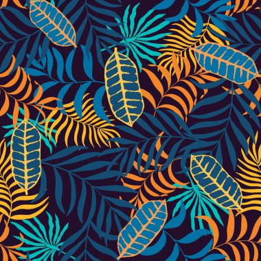 Palmiye yapraklı tropik arkaplan. 