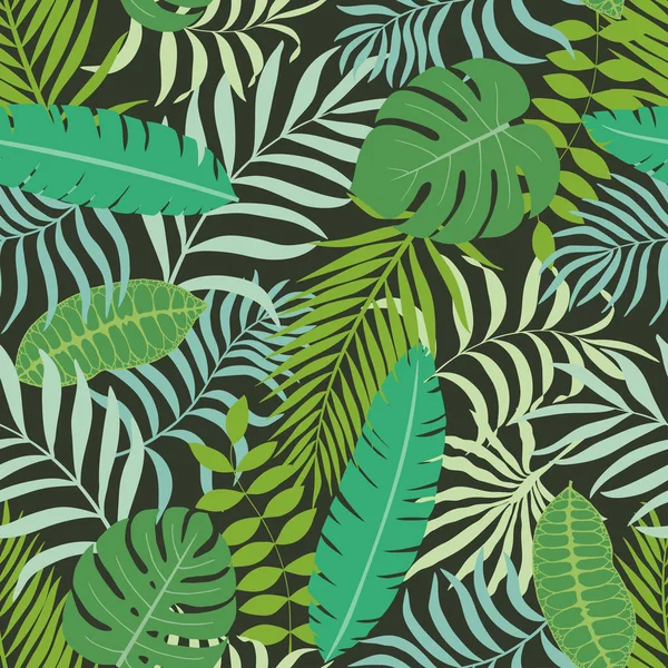 ヤシの葉を持つ熱帯の背景. — ストックベクタ