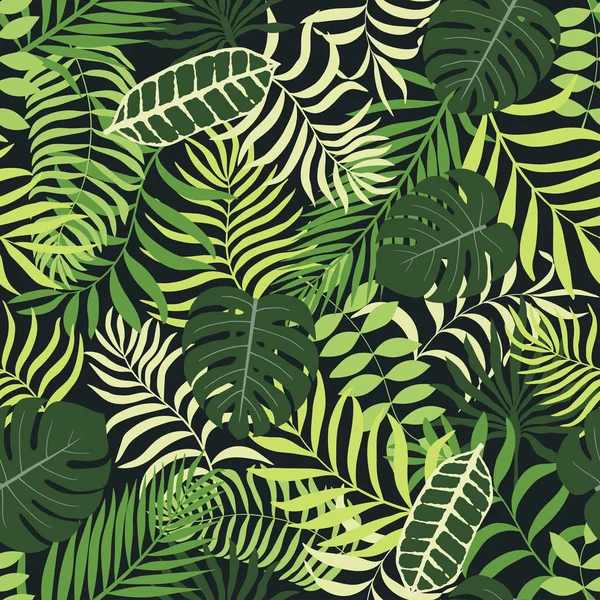 Fondo tropical con hojas de palma. — Vector de stock