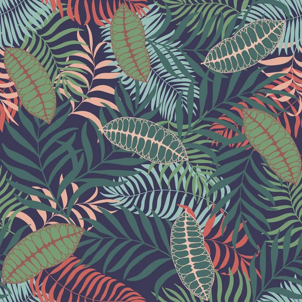 Fondo tropical con hojas de palma. — Vector de stock