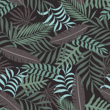 Palmiye yapraklı tropik arkaplan. 