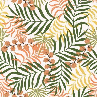 Palmiye yapraklı tropik arkaplan. 