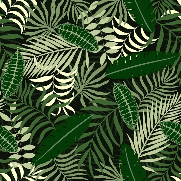 Fundo tropical com folhas de palma. — Vetor de Stock