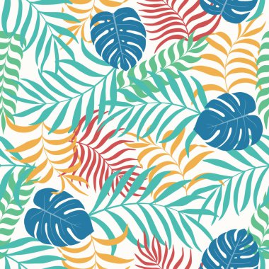 Palmiye yapraklı tropik arkaplan. 