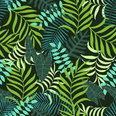 Palmiye yapraklı tropik arkaplan. 