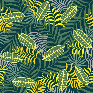 Palmiye yapraklı tropik arkaplan. 