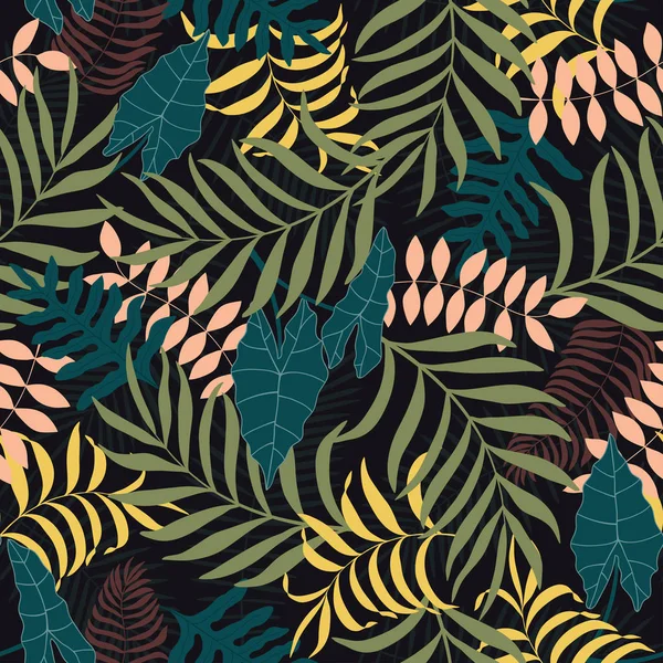 Palmiye yapraklı tropik arkaplan. 