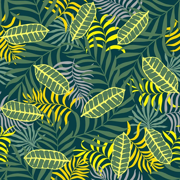 Fondo tropical con hojas de palma. — Vector de stock