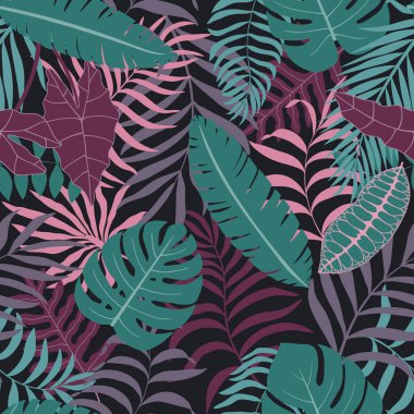 Palmiye yapraklı tropik arkaplan. 