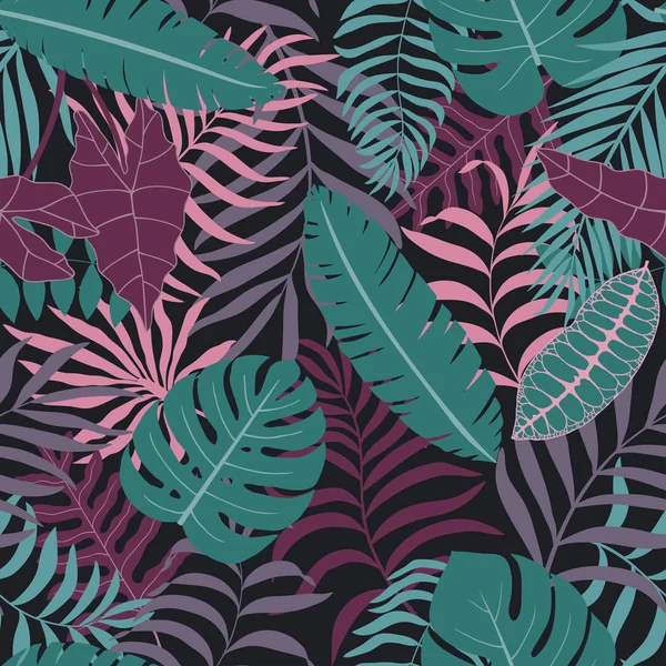 Palmiye yapraklı tropik arkaplan. 