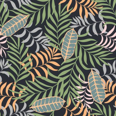 Palmiye yapraklı tropik arkaplan. 