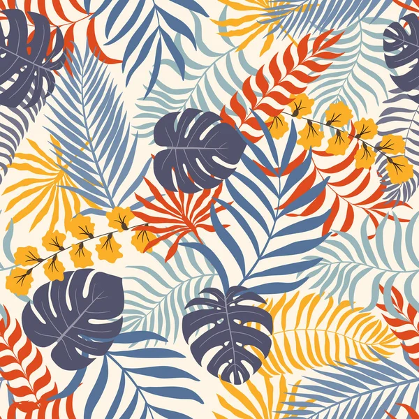 Palmiye yapraklı tropik arkaplan. 