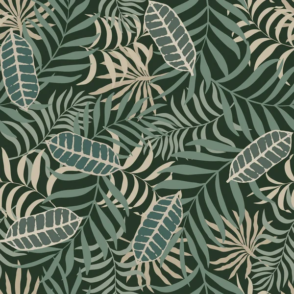 Fond tropical avec des feuilles de palmier. — Image vectorielle