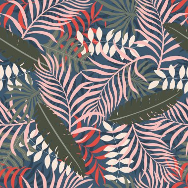 Palmiye yapraklı tropik arkaplan. 