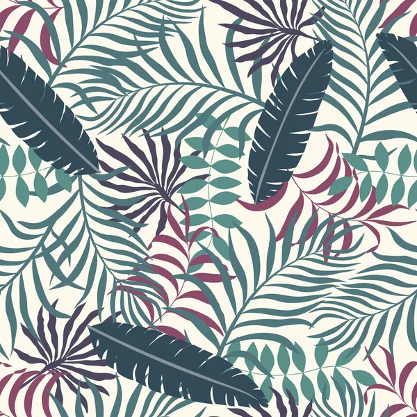 Fondo tropical con hojas de palma. — Vector de stock