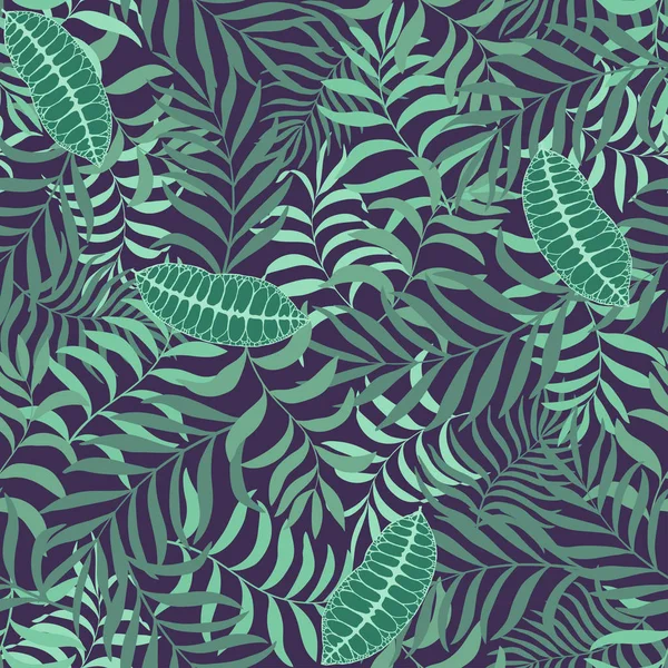 Fondo tropical con hojas de palma. — Vector de stock