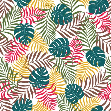 Palmiye yapraklı tropik arkaplan. 