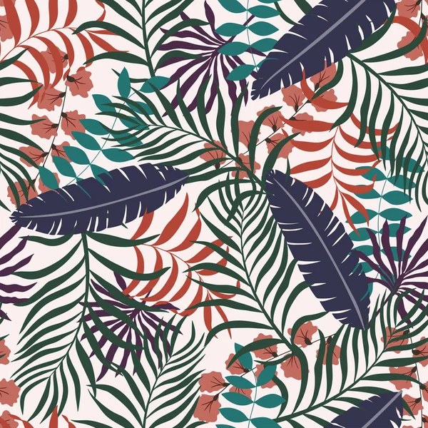 Palmiye yapraklı tropik arkaplan. 