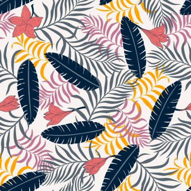 Palmiye yapraklı tropik arkaplan. 